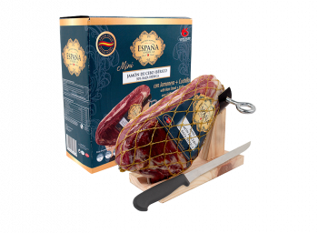 KIT MINI JAMON IBERICO 1 KG + JAMONERO + CUCHILLO